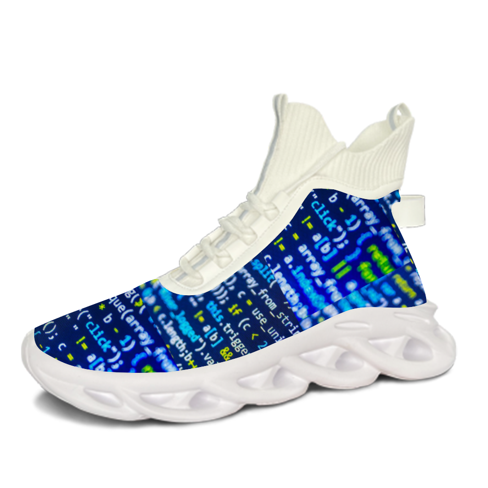 HACKERSTYLE 1 (White Unisex Breathable High Top Blade Shoes Running Shoes)