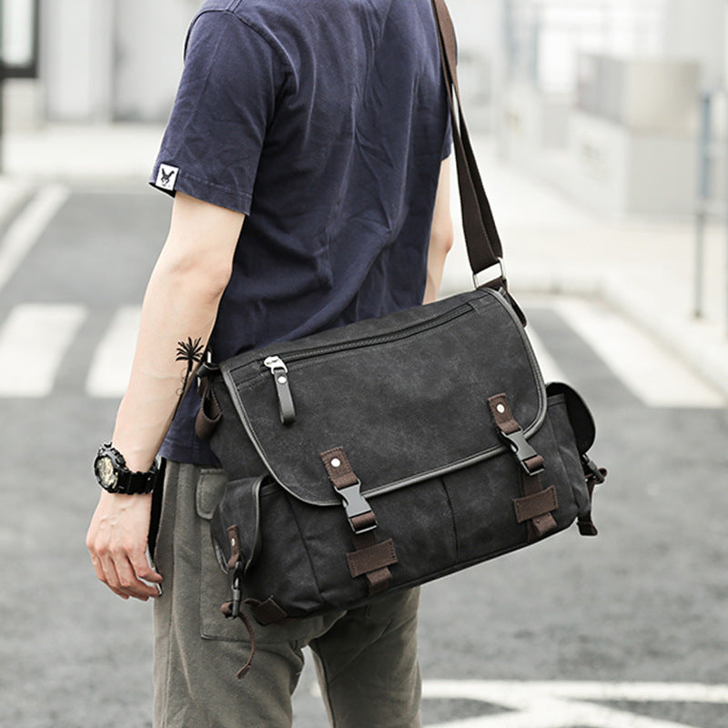 Messenger Bag Fashionable Fashion Casual Student Schoolbag Shoulder Crossbody Bag Korean Canvas Bag Men Shoulder Crossbody Bag