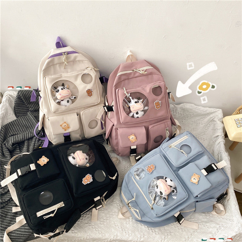 OREU-K (Campus Small Fresh And Cute Student Backpack Soft Girl School Bag)