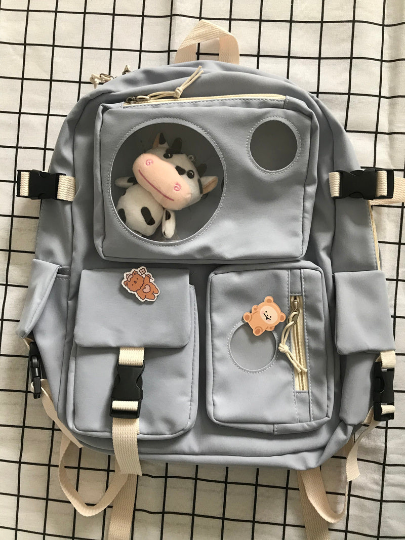 OREU-K (Campus Small Fresh And Cute Student Backpack Soft Girl School Bag)