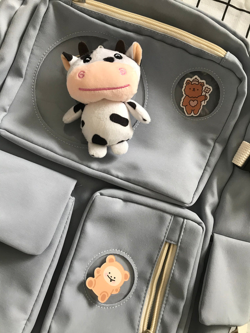 OREU-K (Campus Small Fresh And Cute Student Backpack Soft Girl School Bag)