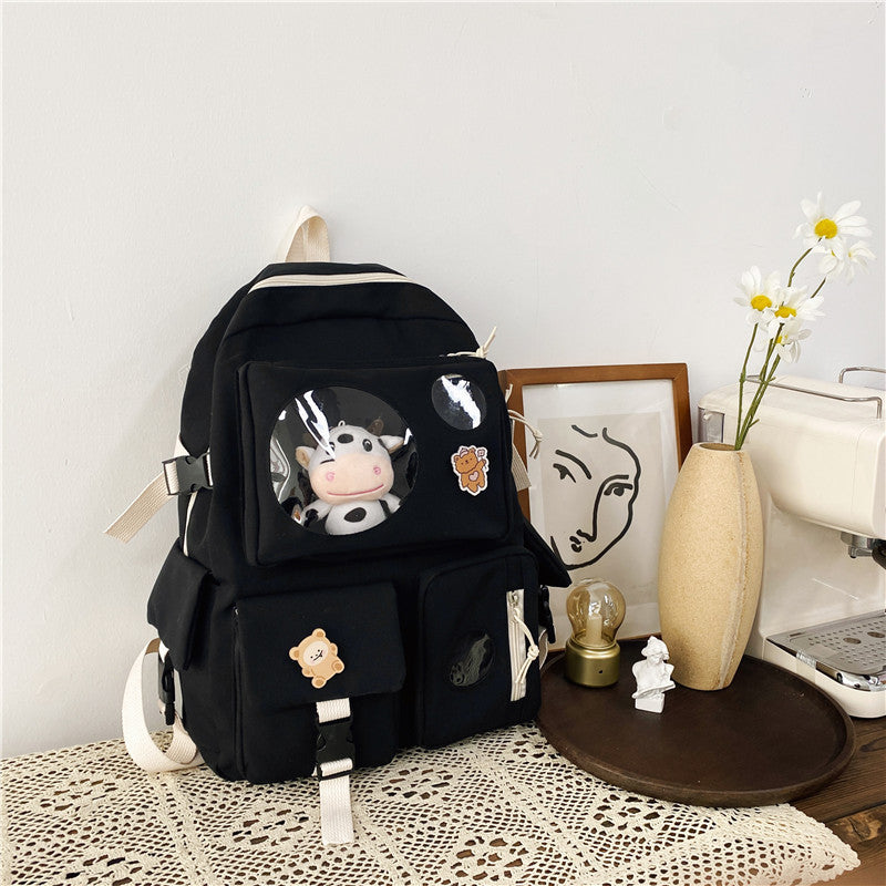OREU-K (Campus Small Fresh And Cute Student Backpack Soft Girl School Bag)