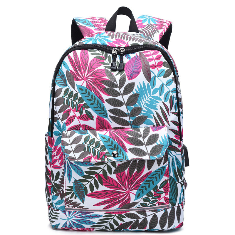 OREU-B (Backpack Female Backpack Computer Rechargeable Schoolbag)
