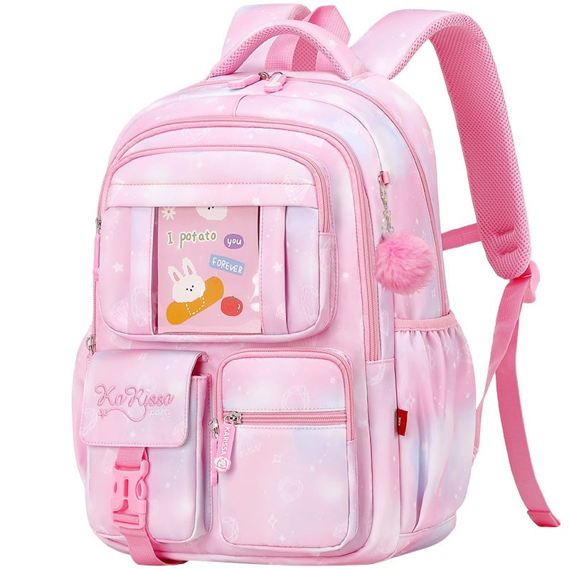 OREU1 Pink Princess Primary School Student Schoolbag Children Backpack Girl Lightweight And Large Capacity