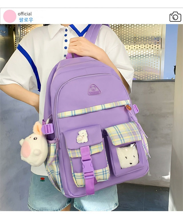 OREU-M (Cute Preppy Style Backpack Five-piece Set)