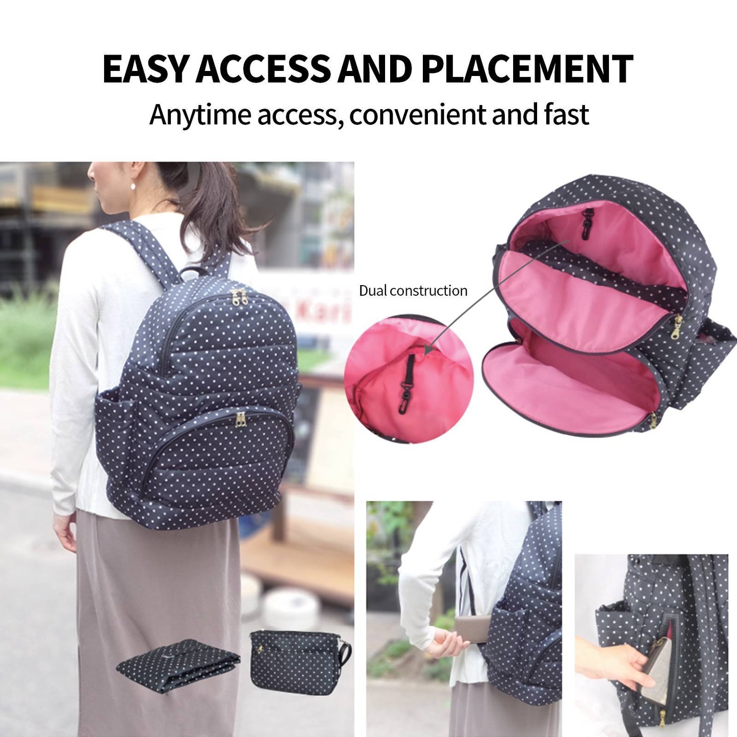 TUKA4 (3Pcs Mummy Changing Bag Set Multifunctional Maternity Baby Nappy Diaper Backpack)