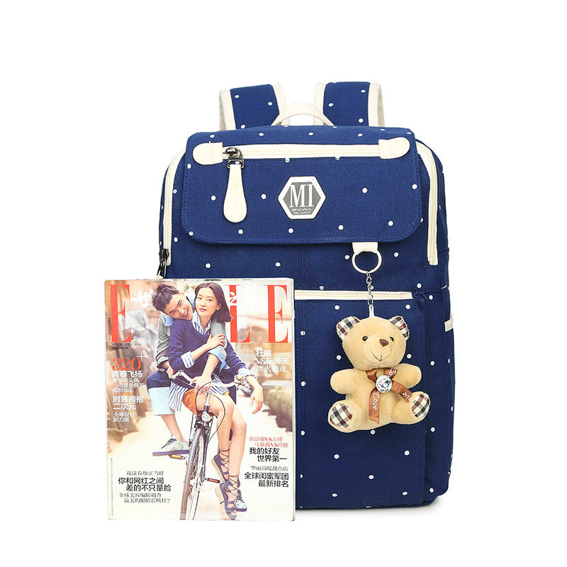 OREU19 (Canvas Print Polka Dot Backpack)