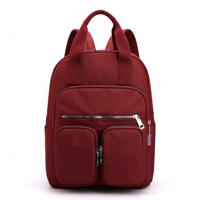 OREU-A (Women's Fashion Large Capacity Multi-pocket Nylon Cloth Backpack)