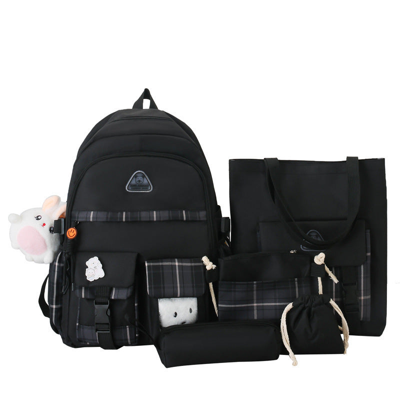 OREU-M (Cute Preppy Style Backpack Five-piece Set)