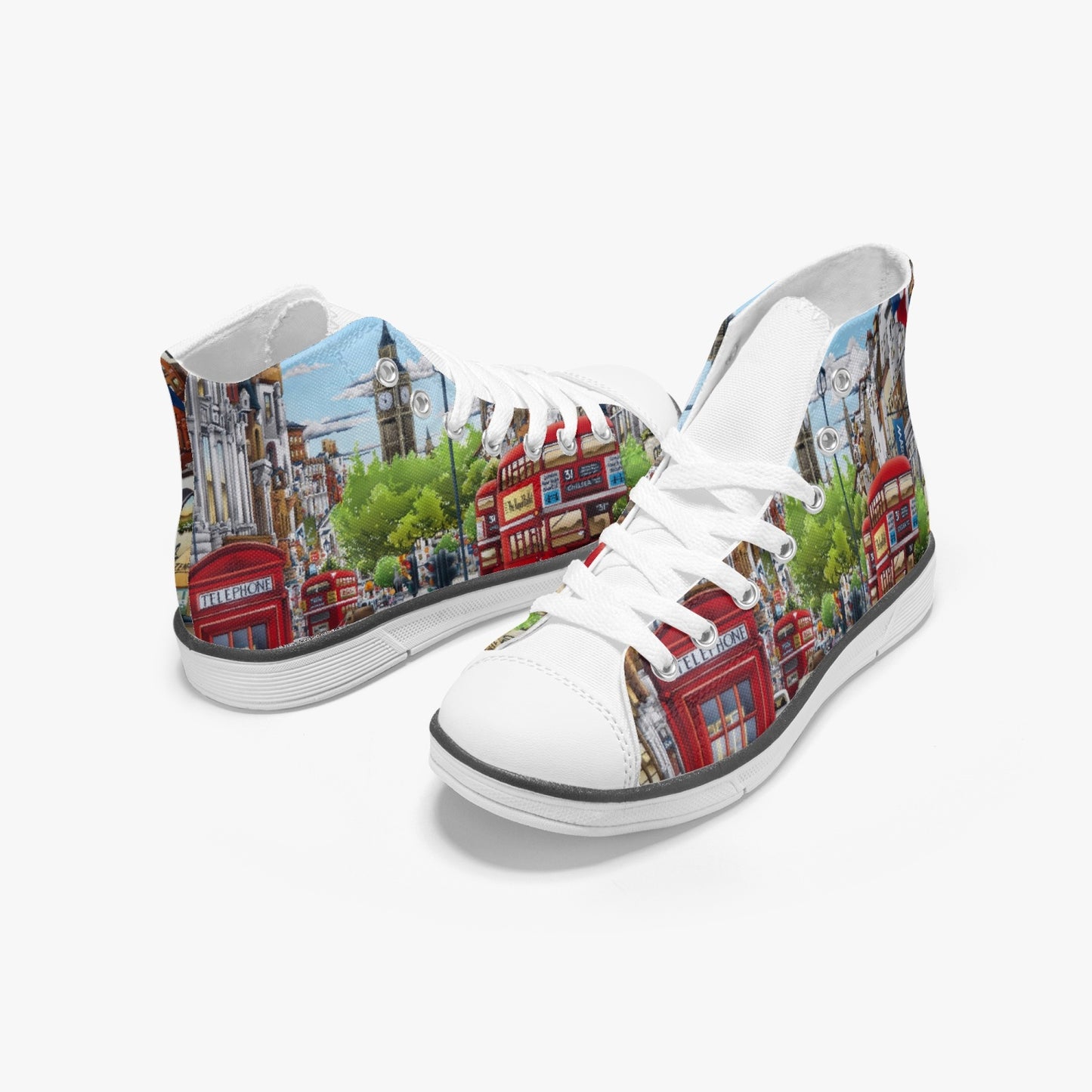 OX5 (UK)- Light Kid's High-Top Canvas Shoes