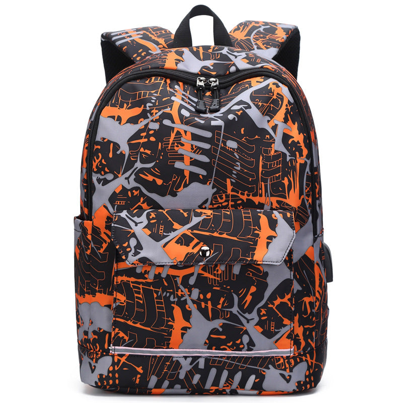 OREU-B (Backpack Female Backpack Computer Rechargeable Schoolbag)
