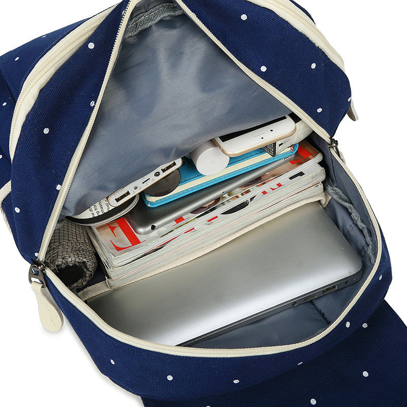 OREU19 (Canvas Print Polka Dot Backpack)