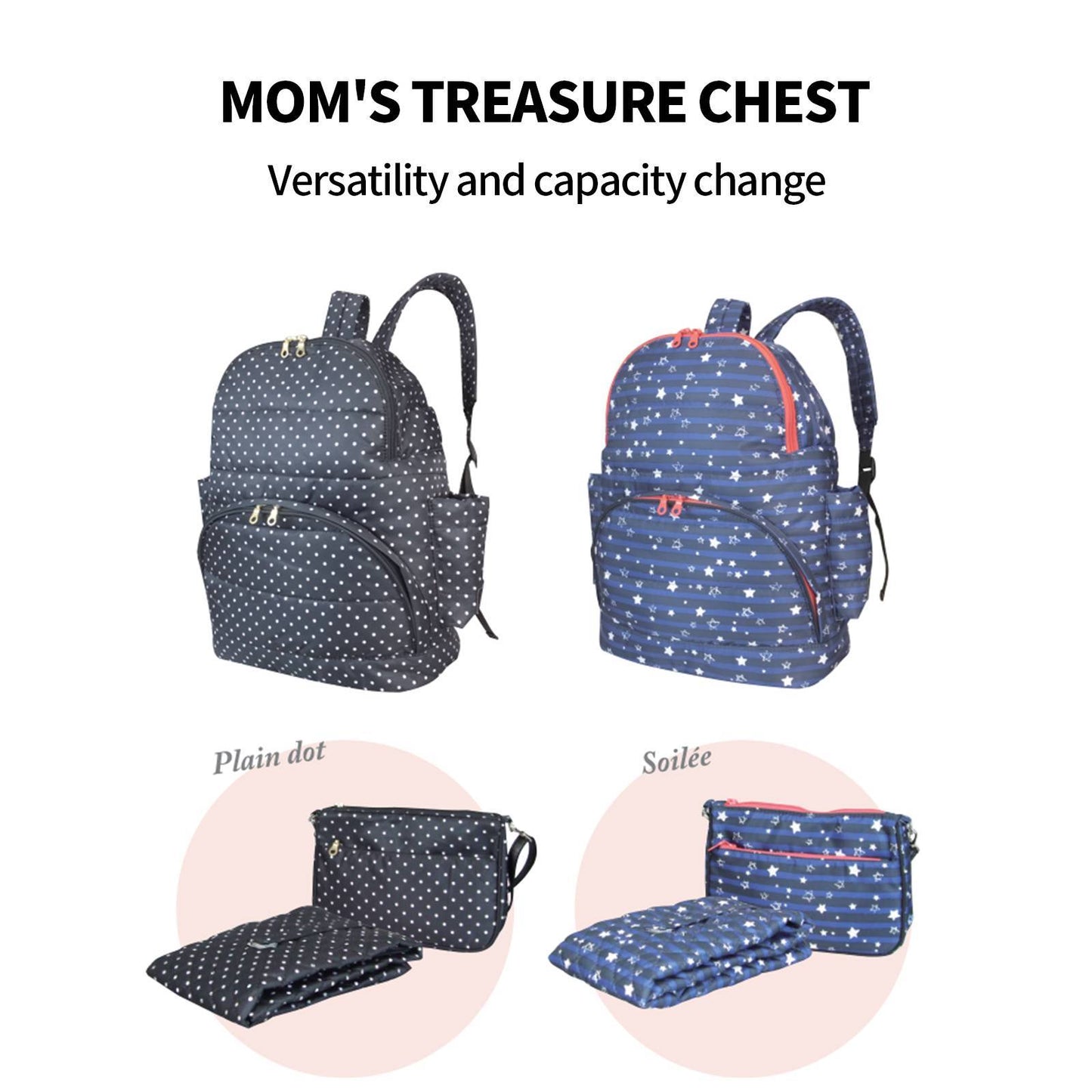 TUKA4 (3Pcs Mummy Changing Bag Set Multifunctional Maternity Baby Nappy Diaper Backpack)