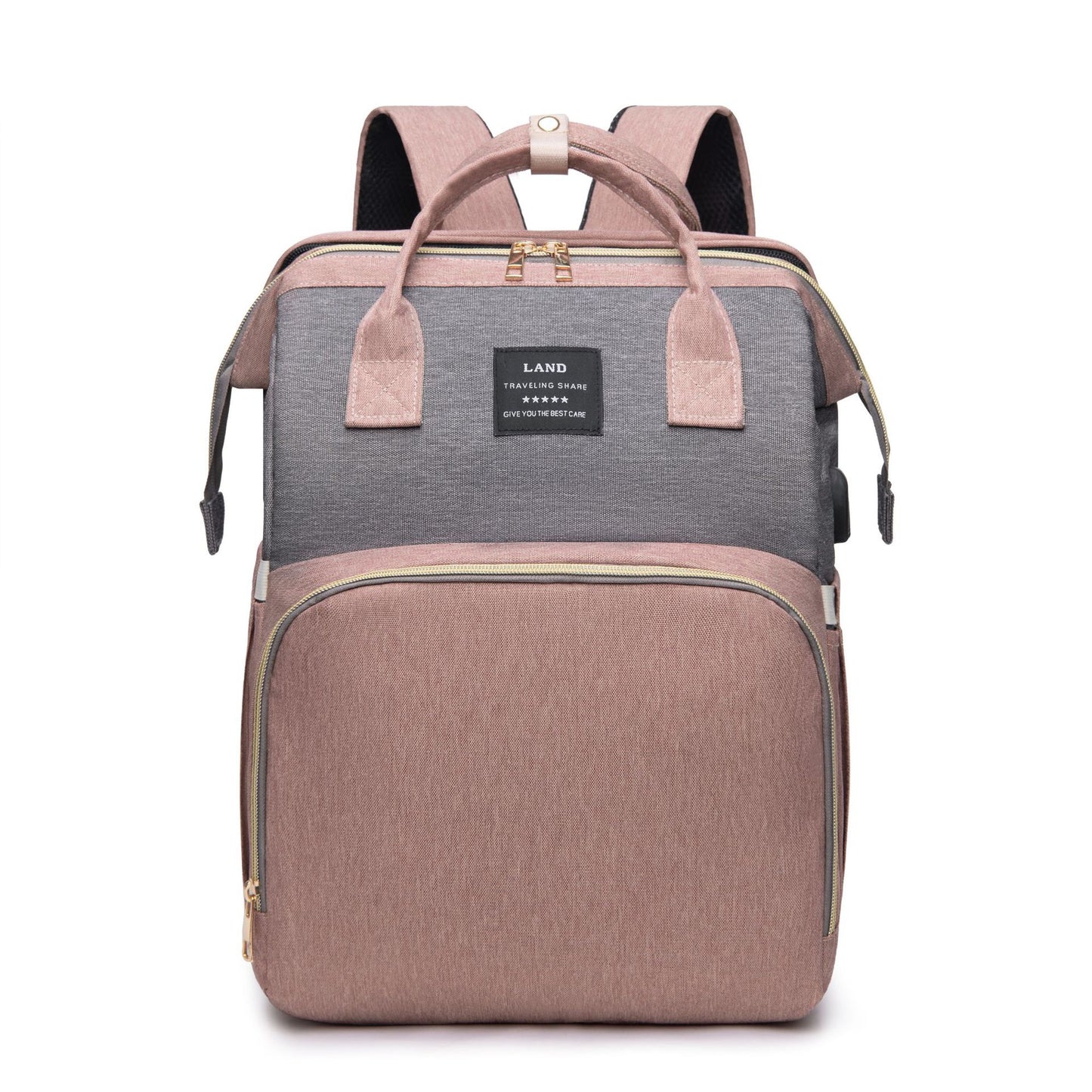 Multi-functional folding baby crib travel milk bottle large-capacity dry-wet separation mother and baby bag