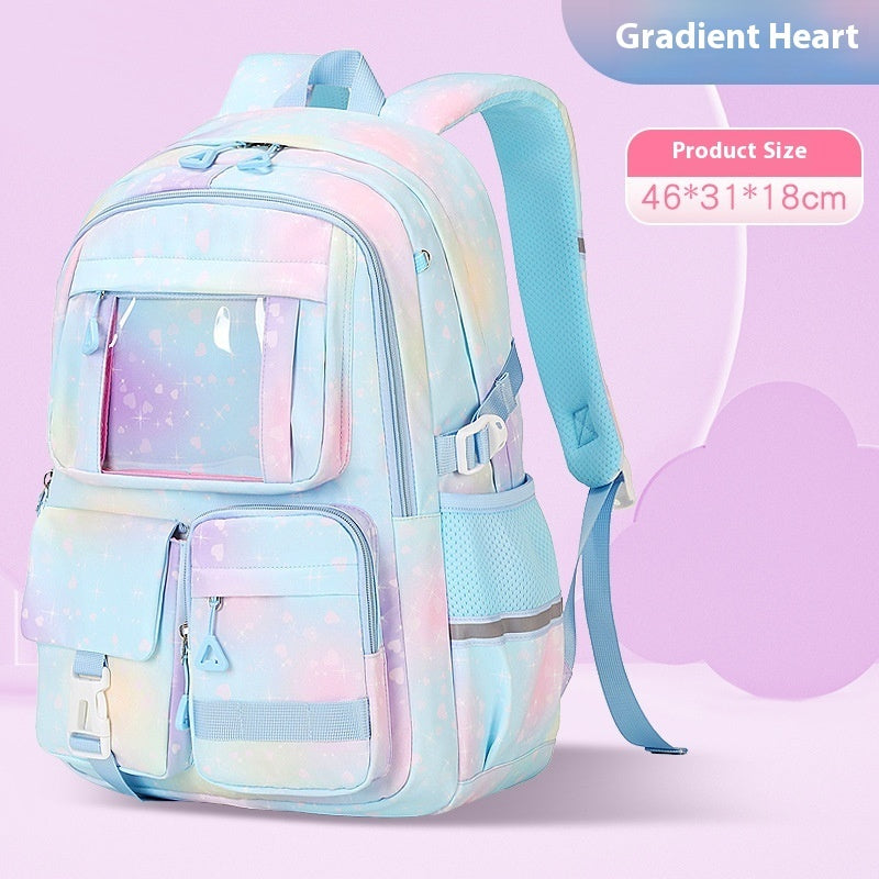 OREU1 Pink Princess Primary School Student Schoolbag Children Backpack Girl Lightweight And Large Capacity