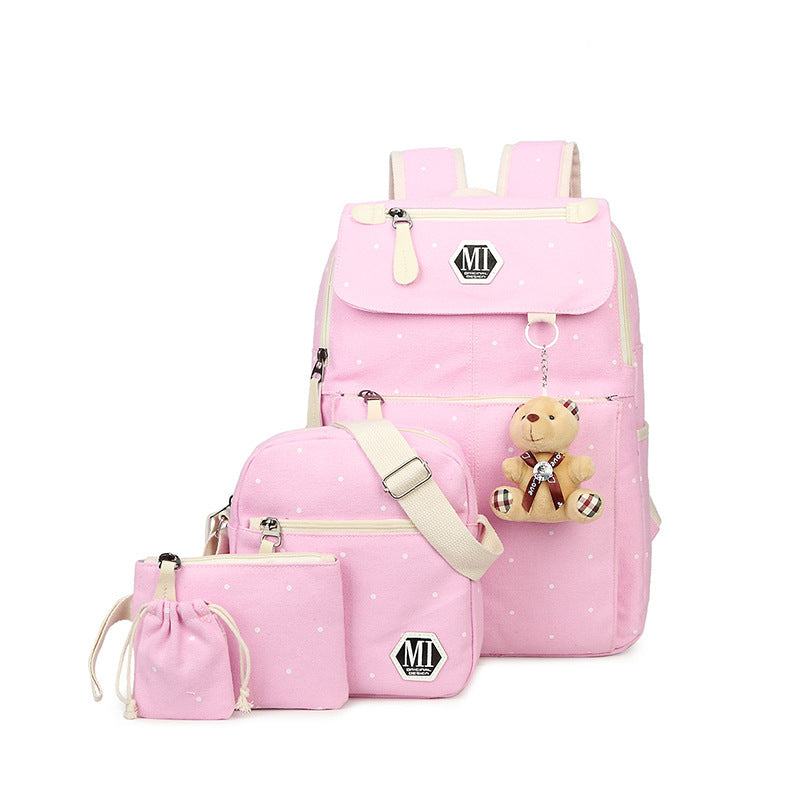 OREU19 (Canvas Print Polka Dot Backpack)