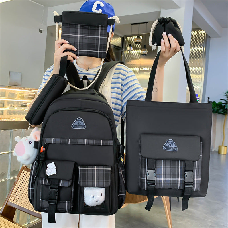 OREU-M (Cute Preppy Style Backpack Five-piece Set)