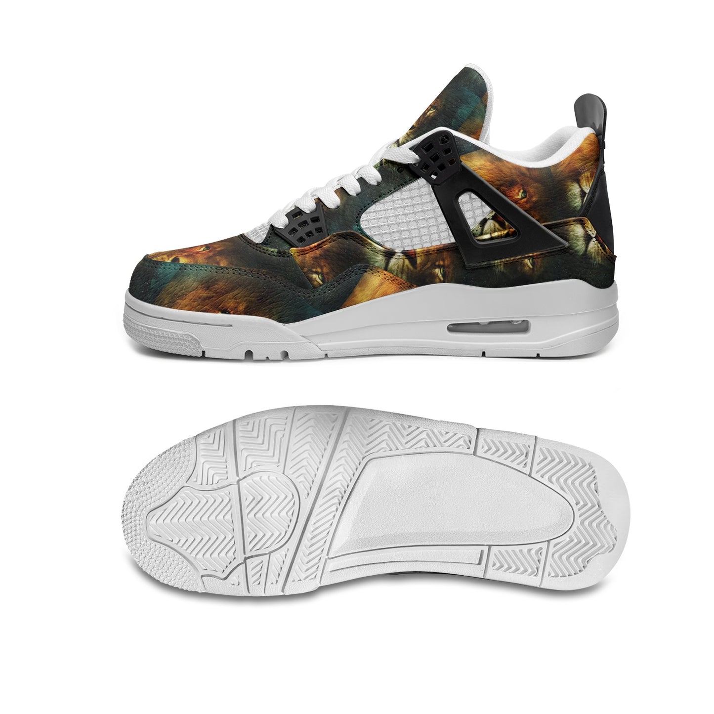 Unisex Non Slip Lace Up Breathable Fashion Sneakers LION