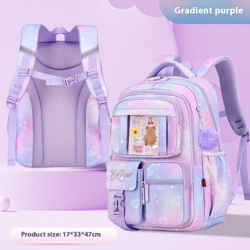 OREU1 Pink Princess Primary School Student Schoolbag Children Backpack Girl Lightweight And Large Capacity