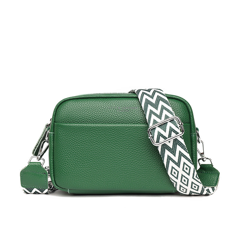 Women's bags Leather 2024new fashion simple shoulder messenger bag top layer leather small square bag