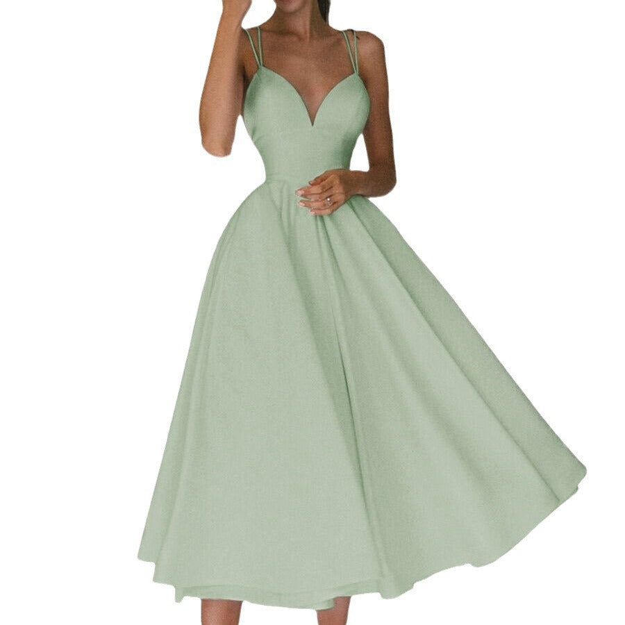 2025 Spring and Summer New Cross-border AliExpress European and American Women's Multi-color Sling Fashion Sexy dress Women