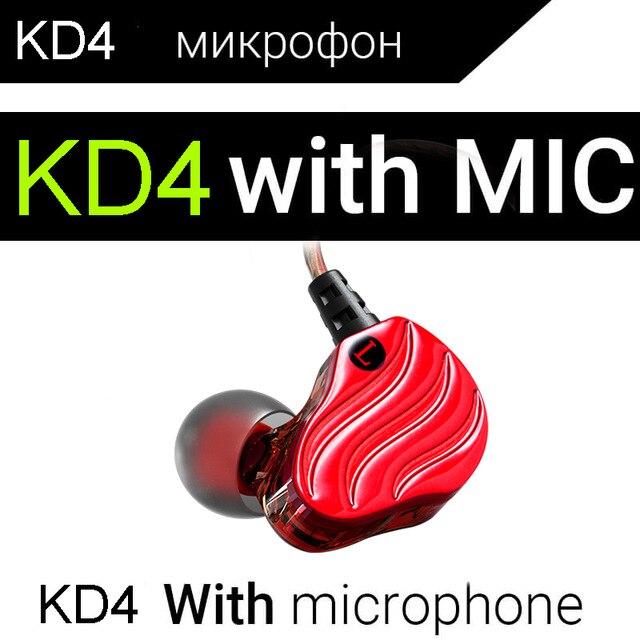 Earphones QKZ KD4 fone de ouvido Mini Dual Driver Original hybrid dual dynamic driver Headphone mp3 DJ Headset auriculares