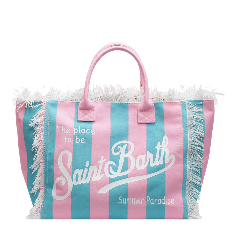Letter Tassel Canvas Bag