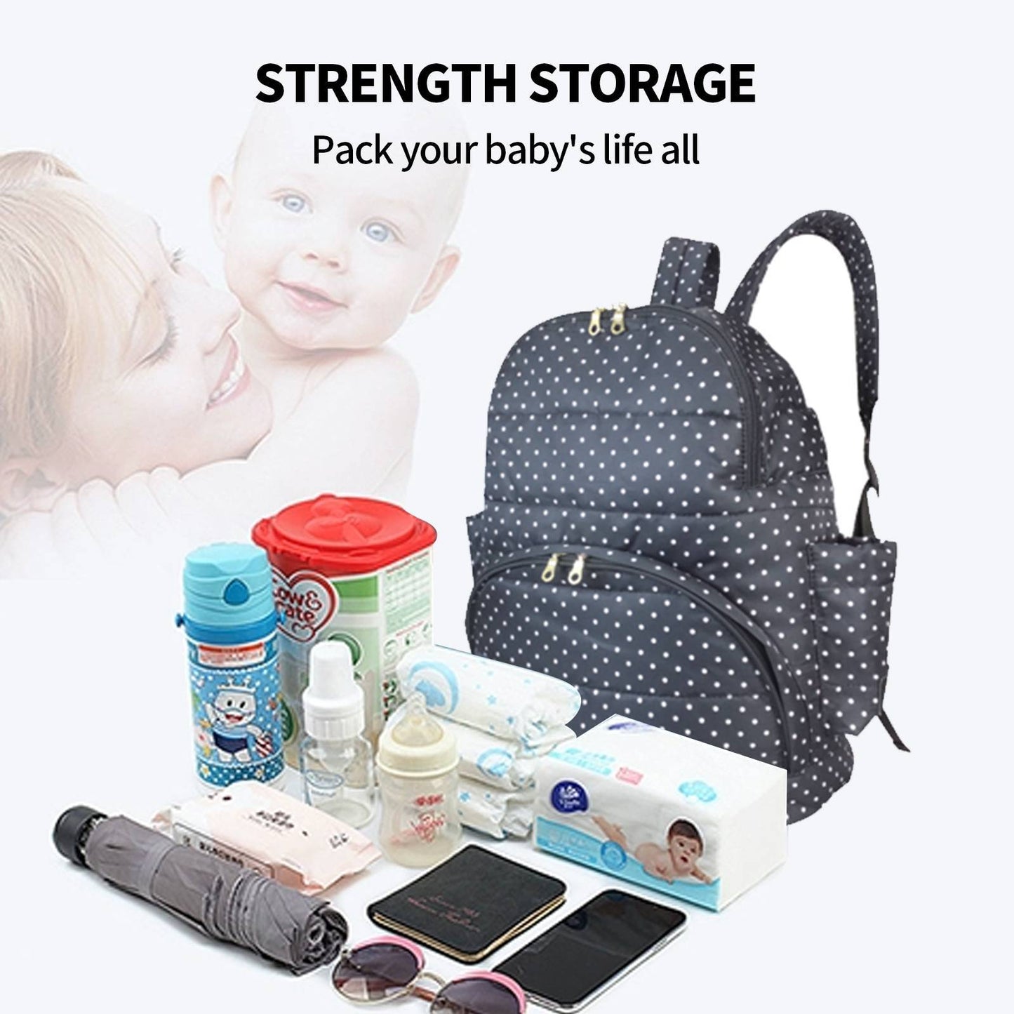 TUKA4 (3Pcs Mummy Changing Bag Set Multifunctional Maternity Baby Nappy Diaper Backpack)