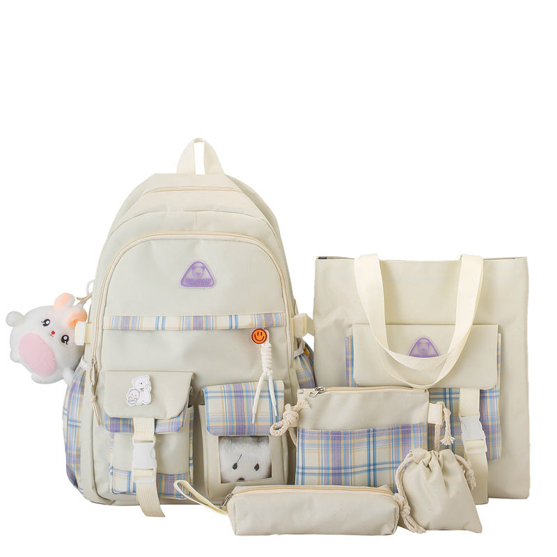 OREU-M (Cute Preppy Style Backpack Five-piece Set)