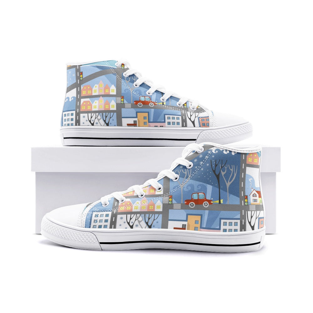 Unisex High Top Canvas Shoes BLUE
