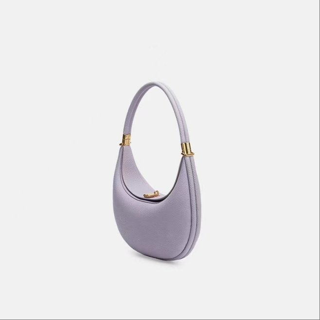 Medium Leather Commuter Shoulder Bag - Classic Selenodont Design
