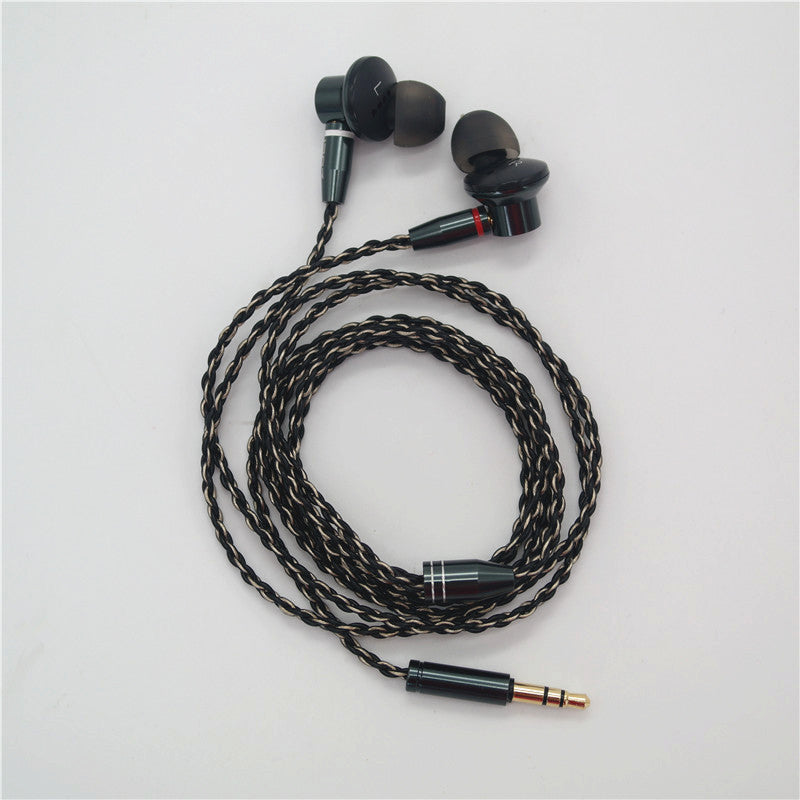 3.5mm In Ear Earphone Double Dynamic Drive HIFI Earphone Bass DJ Metal Earphone Detachable Headset