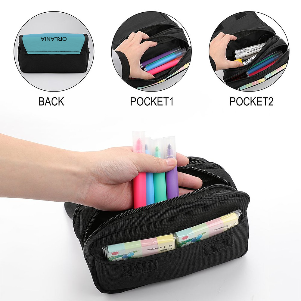 ORLANIA Bags Pencil Case Stationery Pouch 8.7" x 3.1" x 4.3"