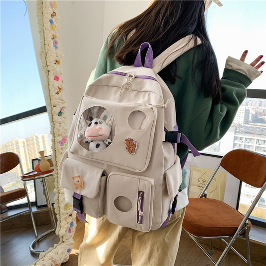 OREU-K (Campus Small Fresh And Cute Student Backpack Soft Girl School Bag)