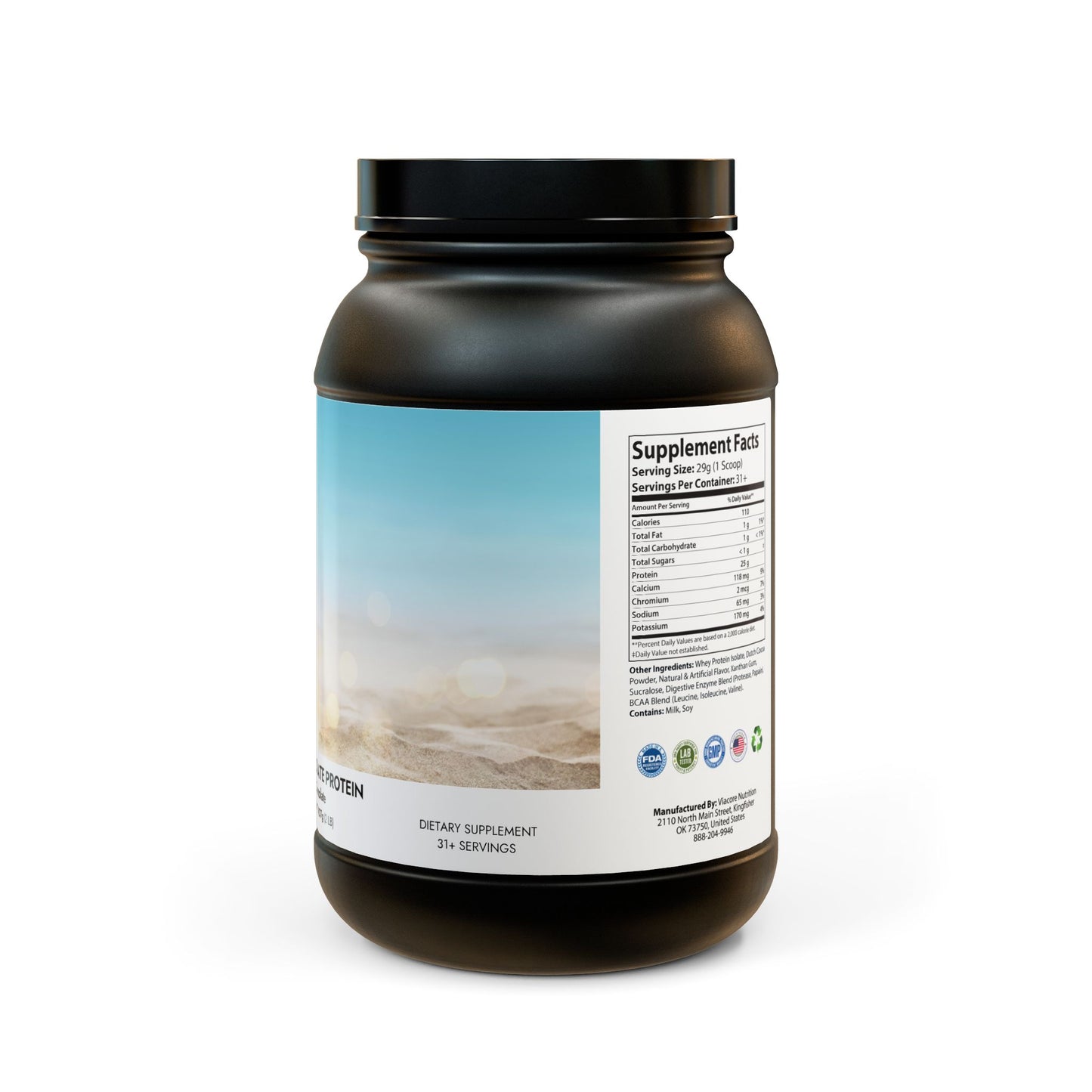 Whey Isolate Protein Supplement (907g, 2lb)