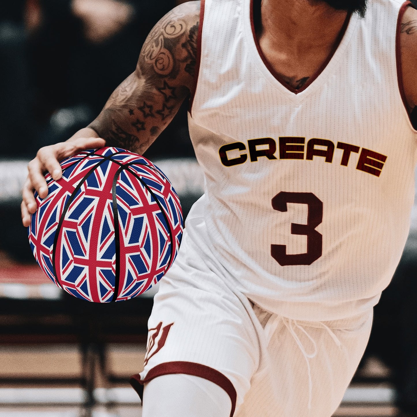 UKINGDOM (Premium Leather Basketball Gift with Sports Teams Flags Country Icon)