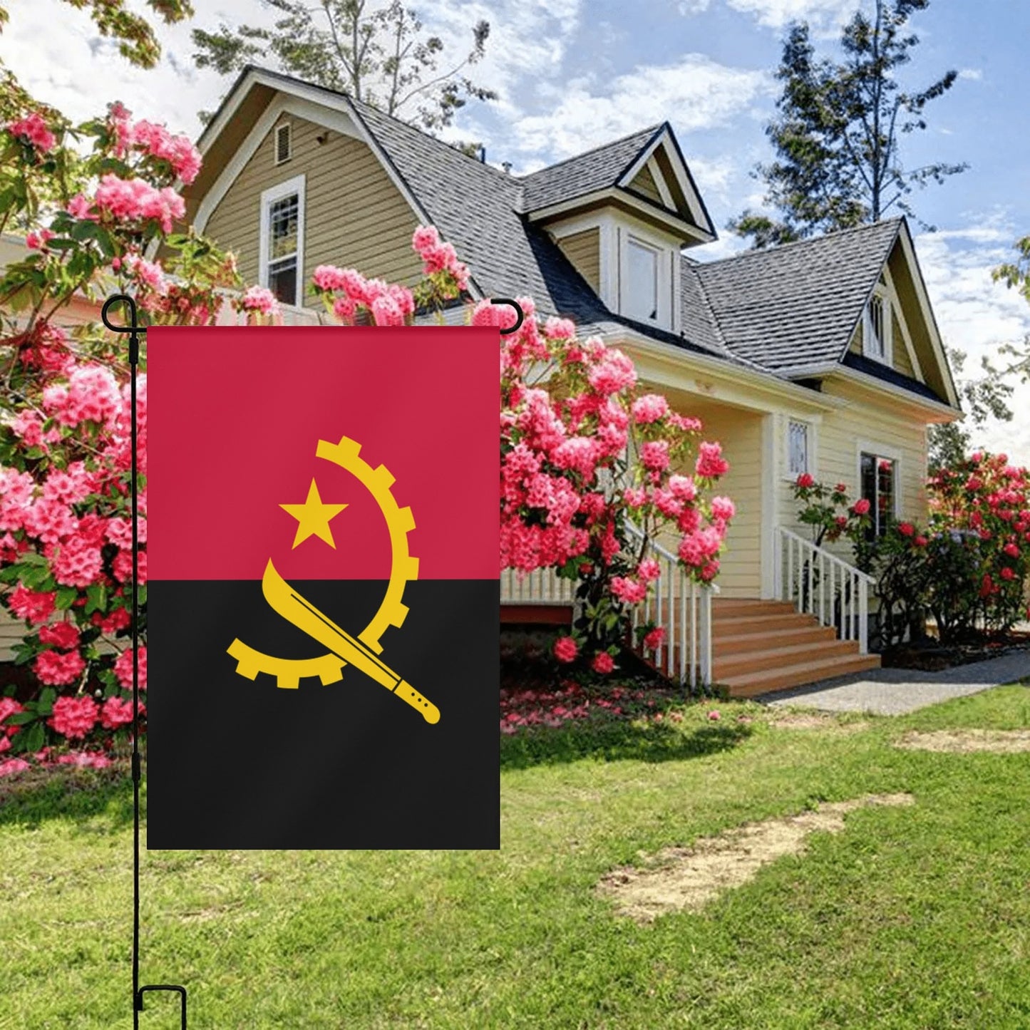 Angola (Satin Garden Flag Banner 12X18 In)