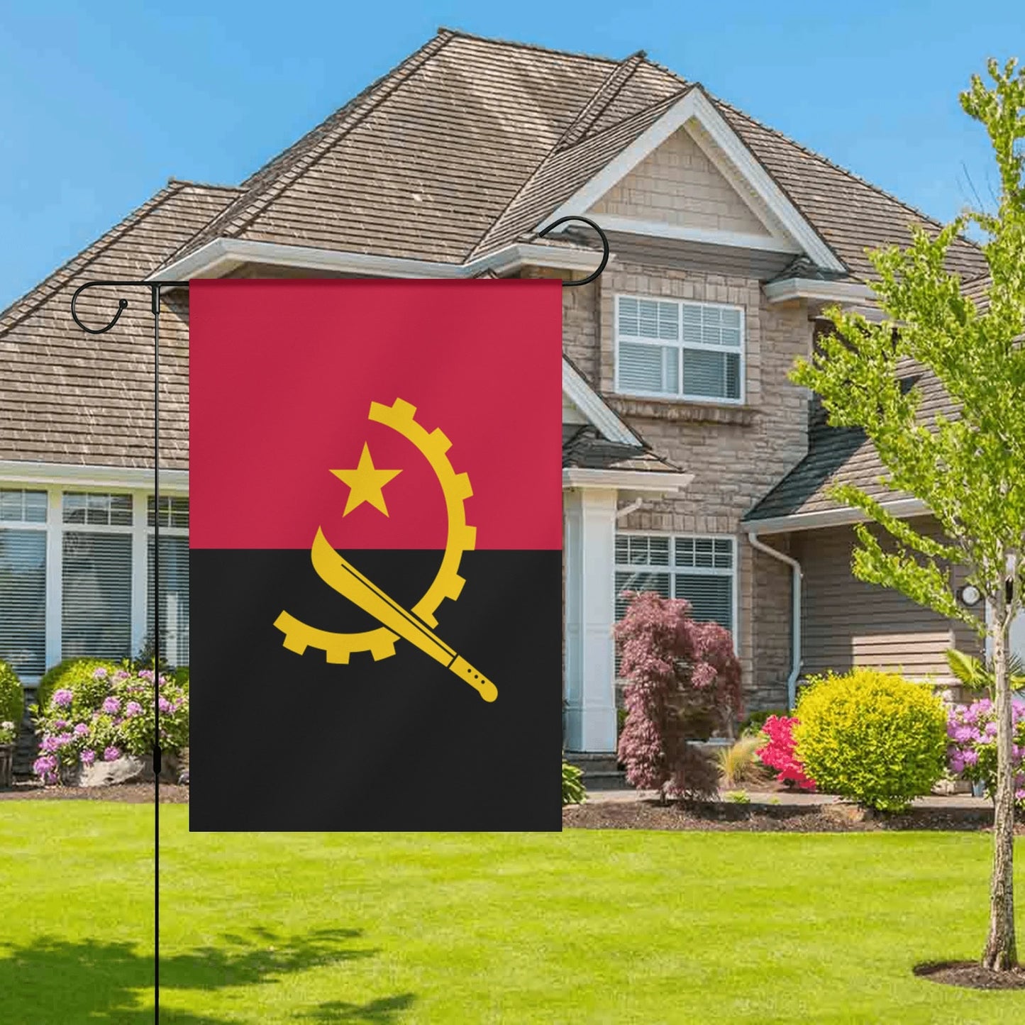 Angola (Satin Garden Flag Banner 12X18 In)