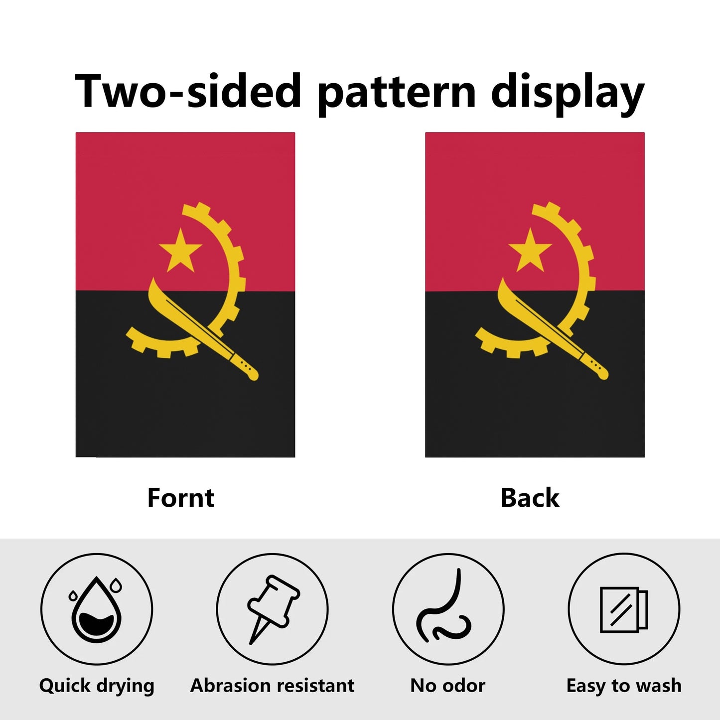 Angola (Satin Garden Flag Banner 12X18 In)