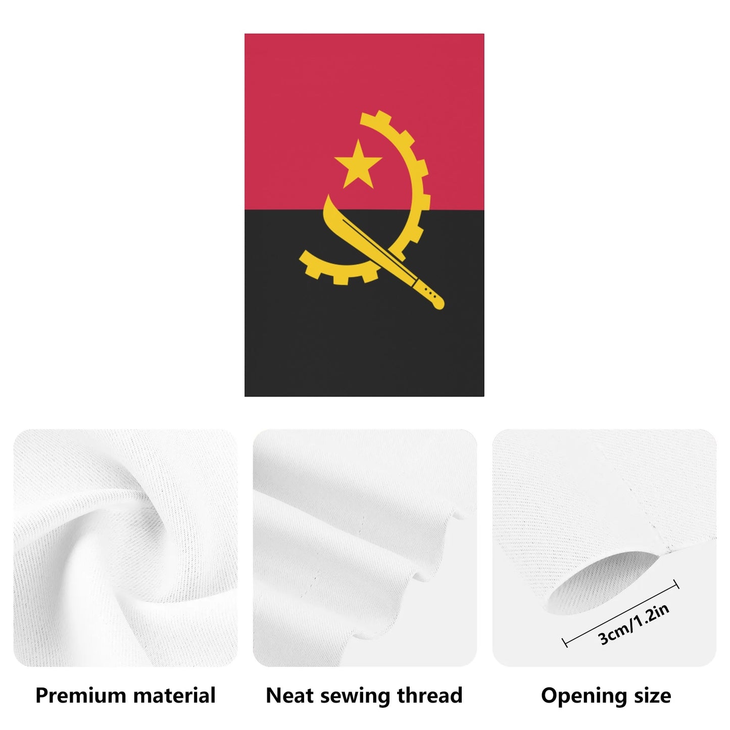 Angola (Satin Garden Flag Banner 12X18 In)