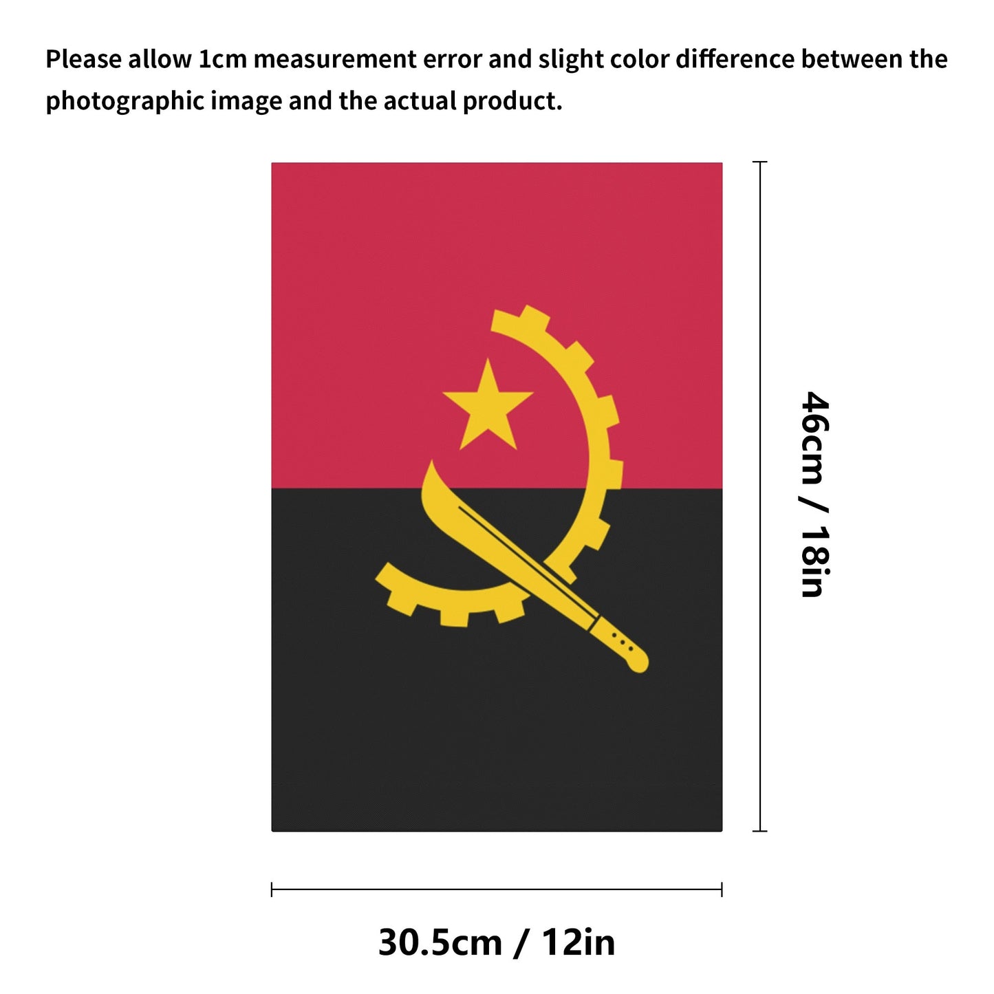 Angola (Satin Garden Flag Banner 12X18 In)