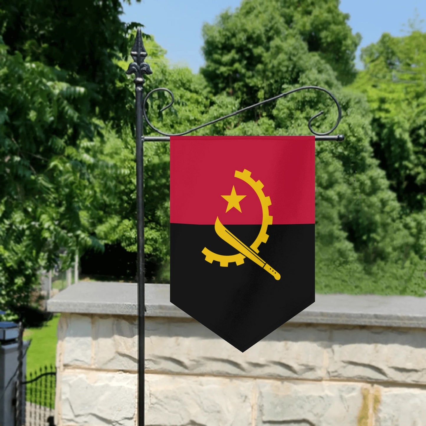 Angola Garden Flag Banner (Inverted-triangle) 12X18 In
