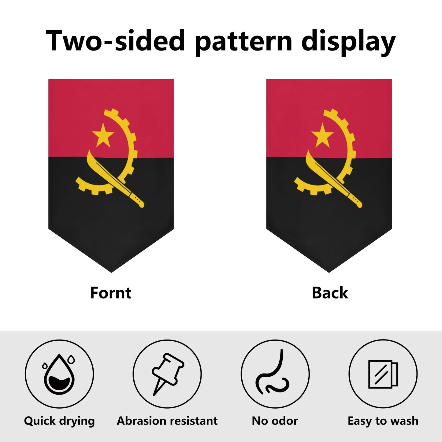 Angola Garden Flag Banner (Inverted-triangle) 12X18 In