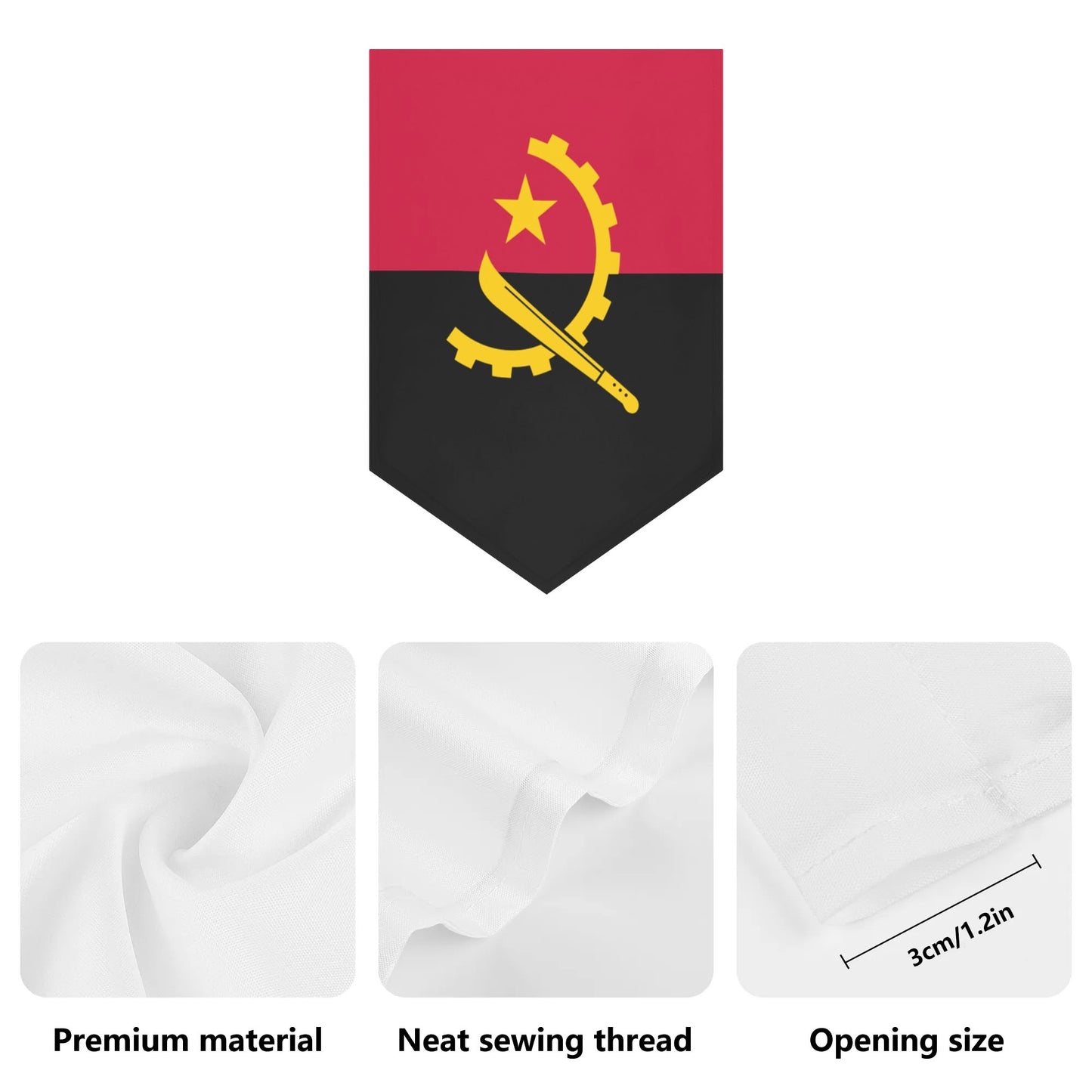 Angola Garden Flag Banner (Inverted-triangle) 12X18 In