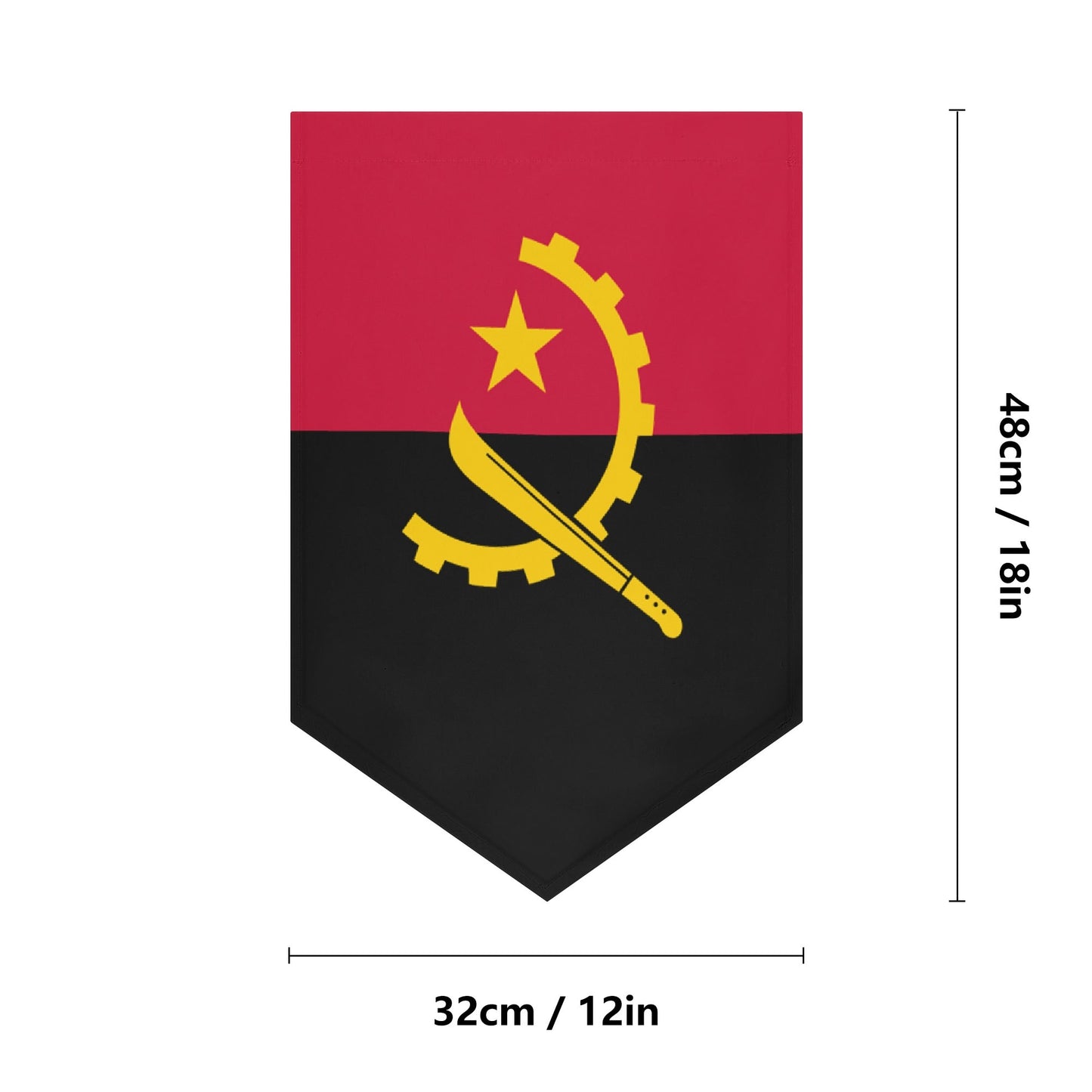 Angola Garden Flag Banner (Inverted-triangle) 12X18 In