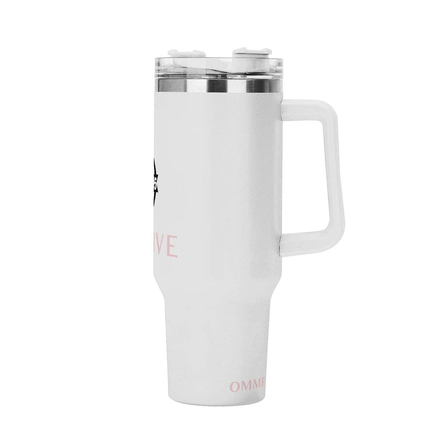 Creative (40oz Stainless Steel Tumbler Gift With White Handle and Straw)