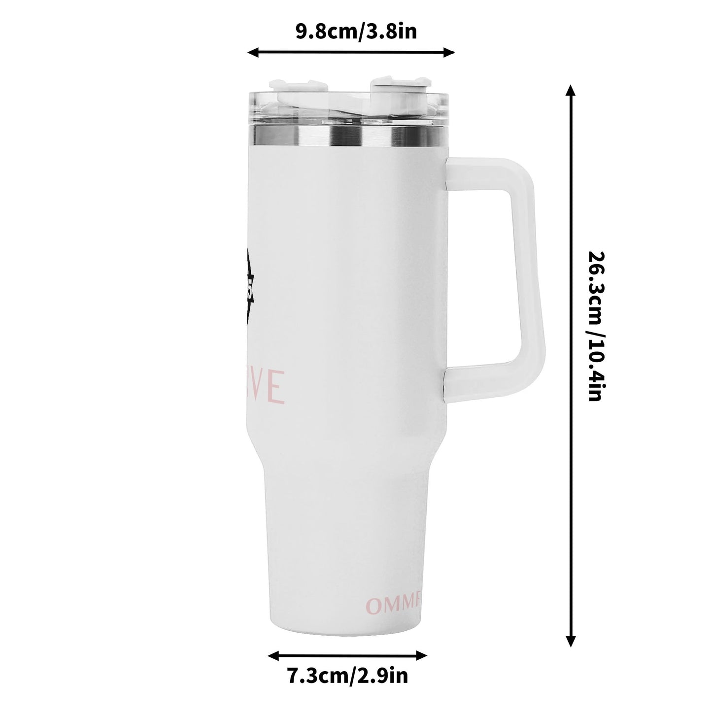 Creative (40oz Stainless Steel Tumbler Gift With White Handle and Straw)