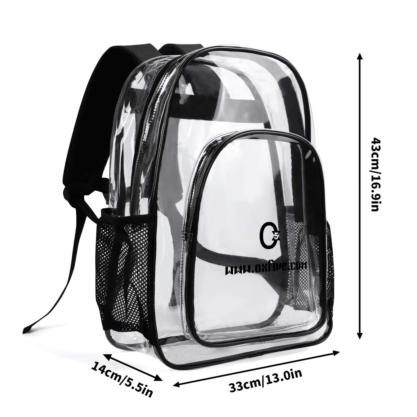 TREND (Double layer 17 Inch Clear Bag PVC See Through Transparent School Backpack)