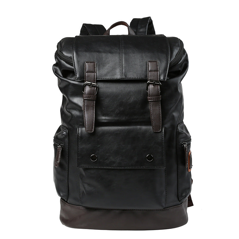 OCF2 (Men's Leather High Quality Backpack Youth Travel School Laptop Bags)