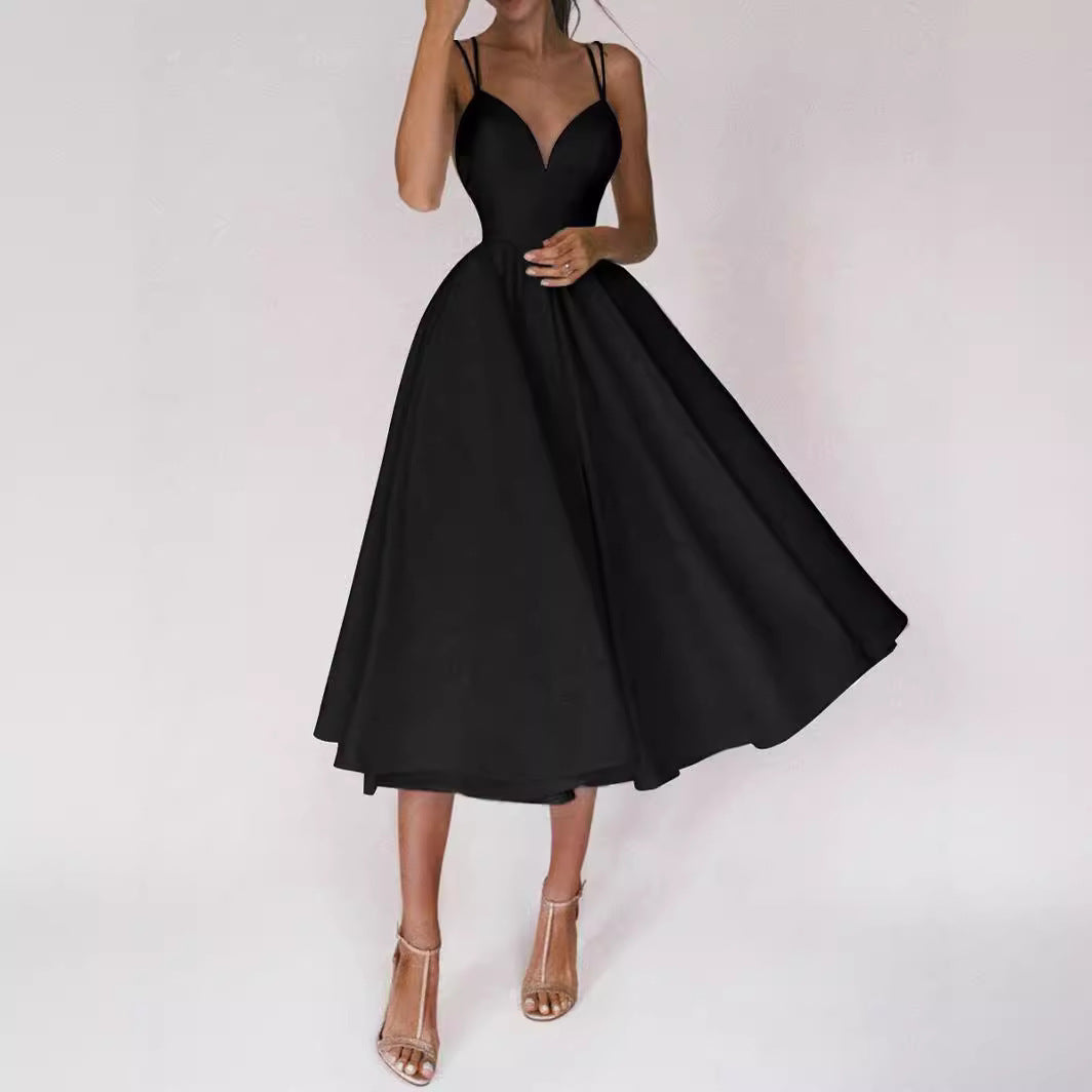 2025 Spring and Summer New Cross-border AliExpress European and American Women's Multi-color Sling Fashion Sexy dress Women